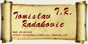 Tomislav Radaković vizit kartica